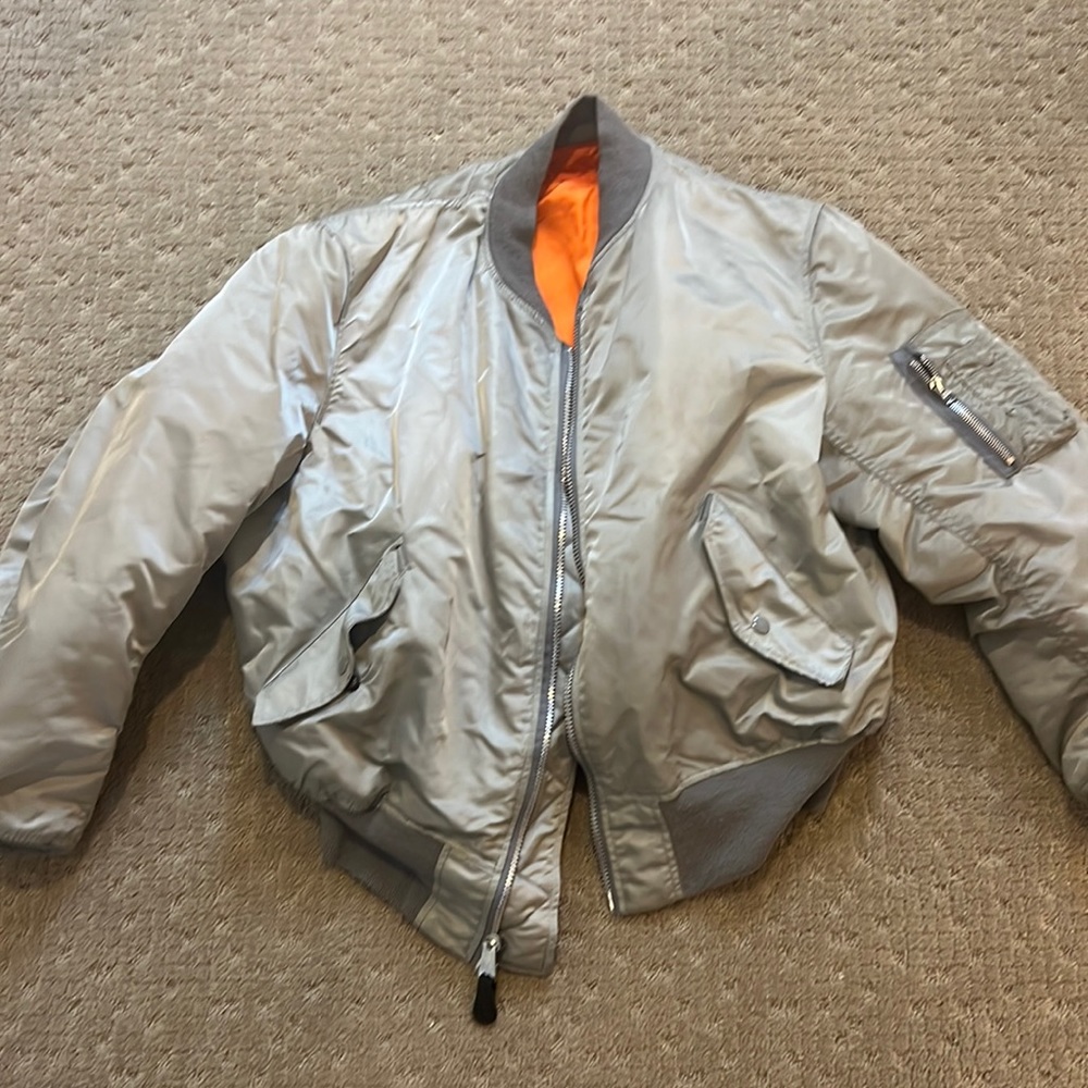 Rare Gray Vintage 1980s MA-1 bomber